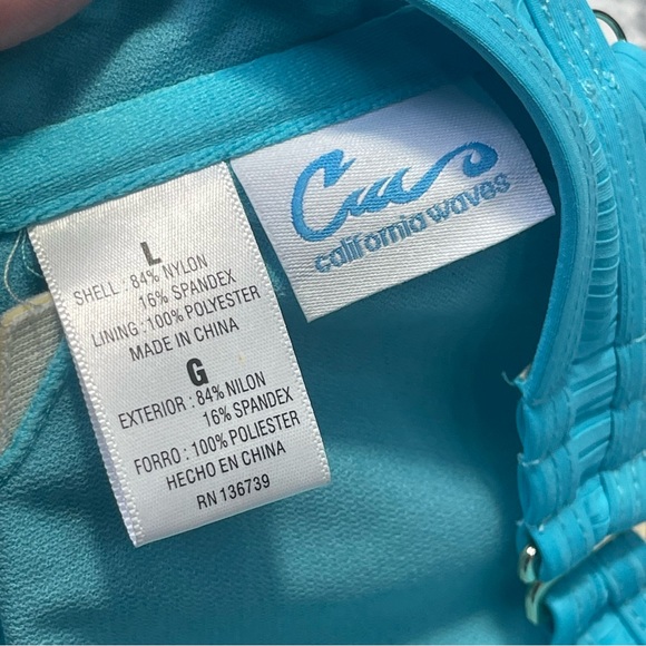 Blue Ribbed Bikini Top - Picture 3 of 4